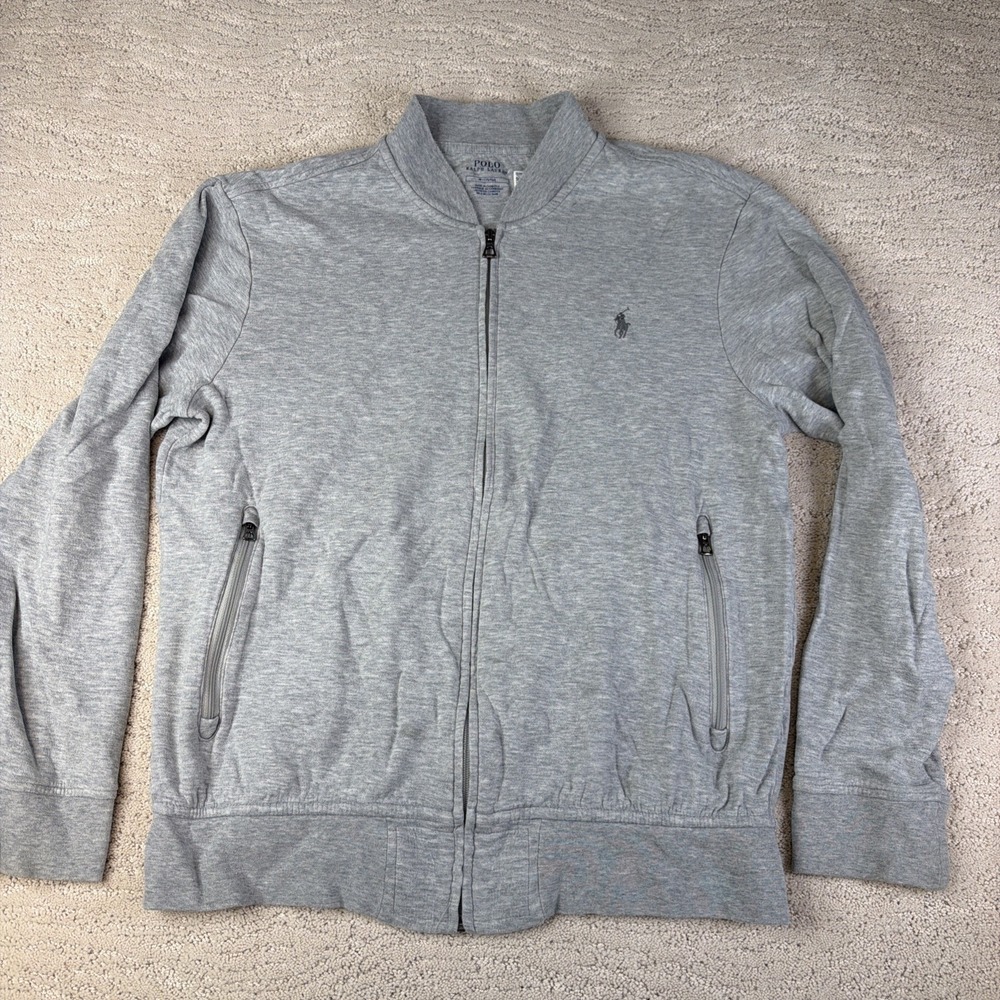 Men's Polo Ralph Lauren Medium Jersey Baseball‎ Jacket Full Zip Pockets